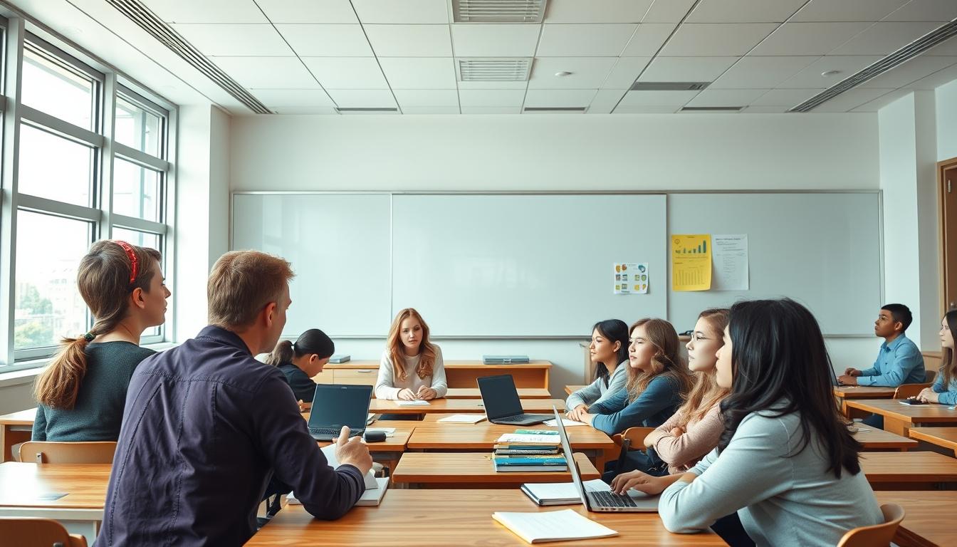 Students collaborating in study space